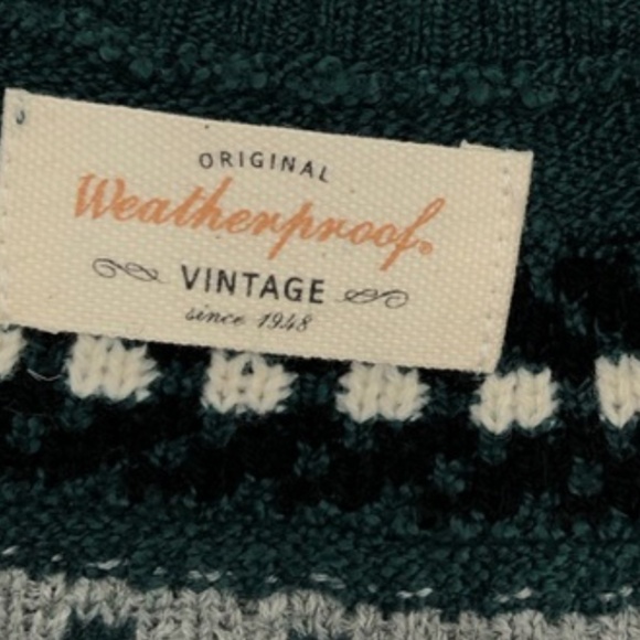 NWT Weatherproof Vintage Fair Isle Sweater forest Green SZ L flattering - Picture 5 of 6